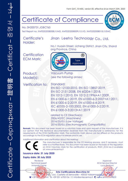 Çin Jinan Leetro Technology Co., Ltd. Sertifikalar